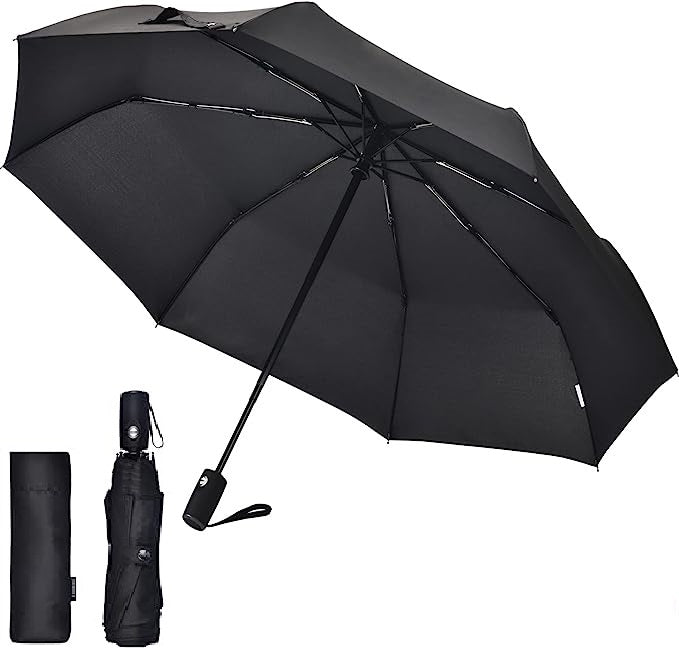 Qokzek Umbrella Automatic Open Travel Umbrellafor Man,Women(Black)