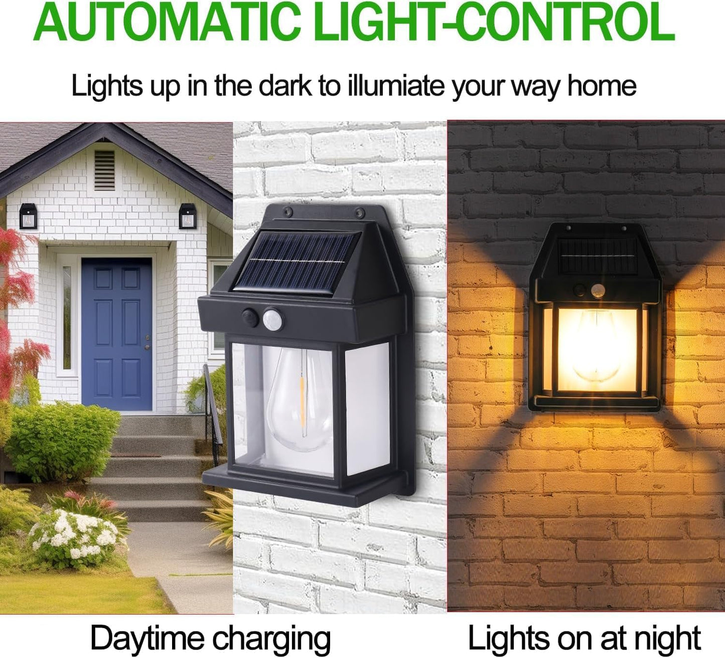 Qokzek Solar light,Solar Wall Lights Outdoor, Wireless Dusk to Dawn Porch Lights Fixture