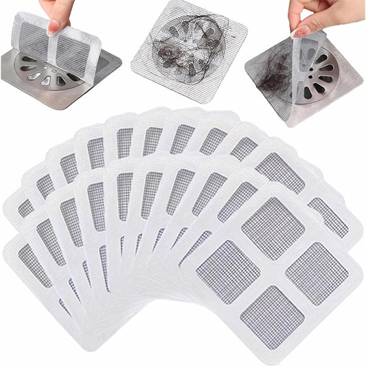 Qokzek Disposable Shower Drain Cover Hair Catcher Shower Drain Mesh Stickers